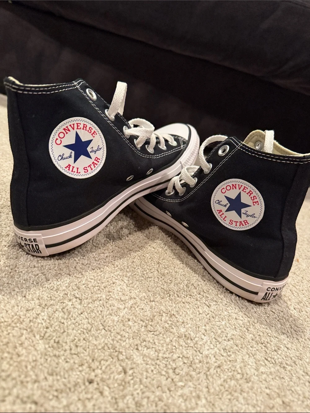 Converse Black & White Chuck Taylor High Top Sneakers - Picture 2 of 5